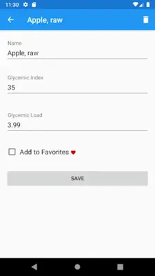 Glycemic Index and Load android App screenshot 1